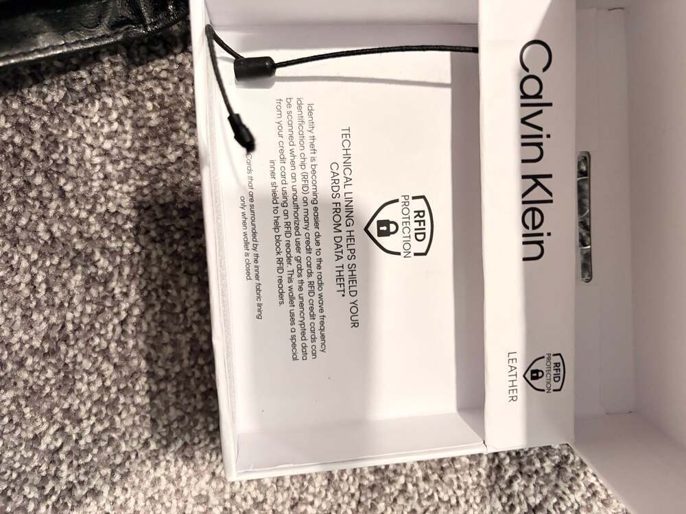 Calvin Klein RFID Protected Leather Bifold Wallet with Monogram Print - Picture 5 of 11